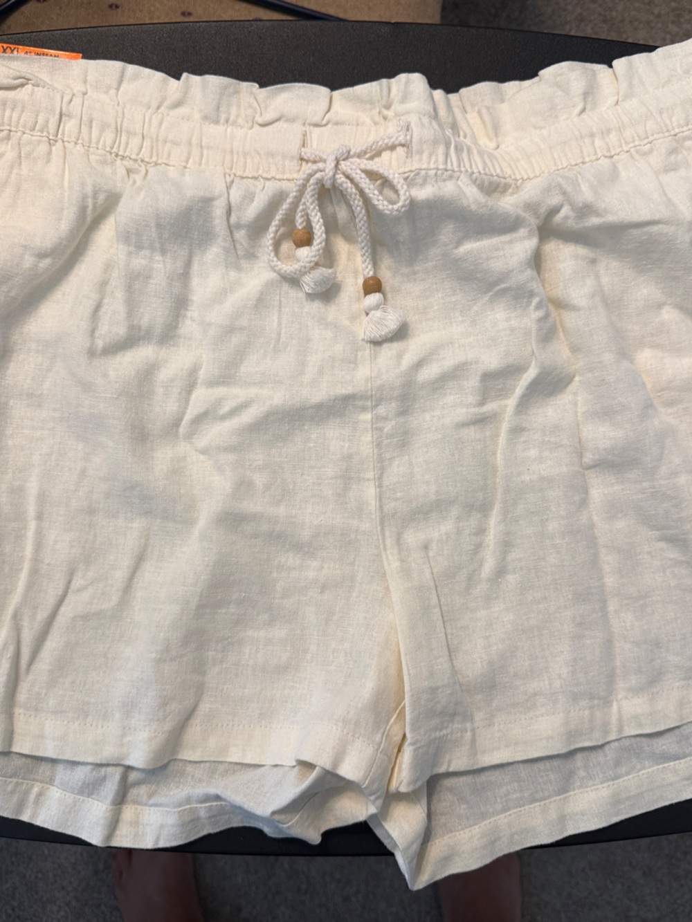 2 pairs Hang Ten Women's Cream Drawstring Athletic Shorts